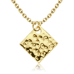 Square Flat Stencil Shaped Silver Necklace SPE-5263
